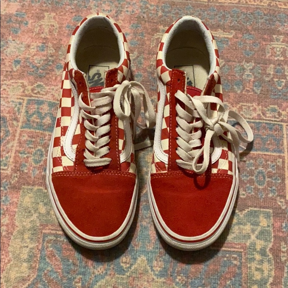 Red Checkered VANS size 8